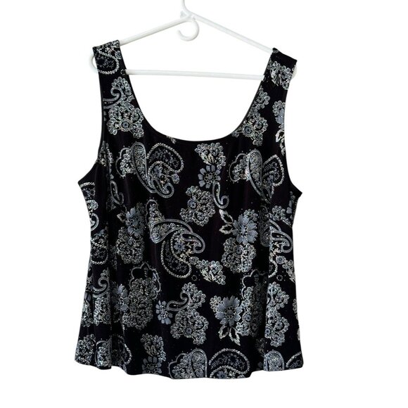 Alex Evenings Womens Jacket and Tank Set 3X Black Sparkle Top Wedding Formal - Picture 3 of 16